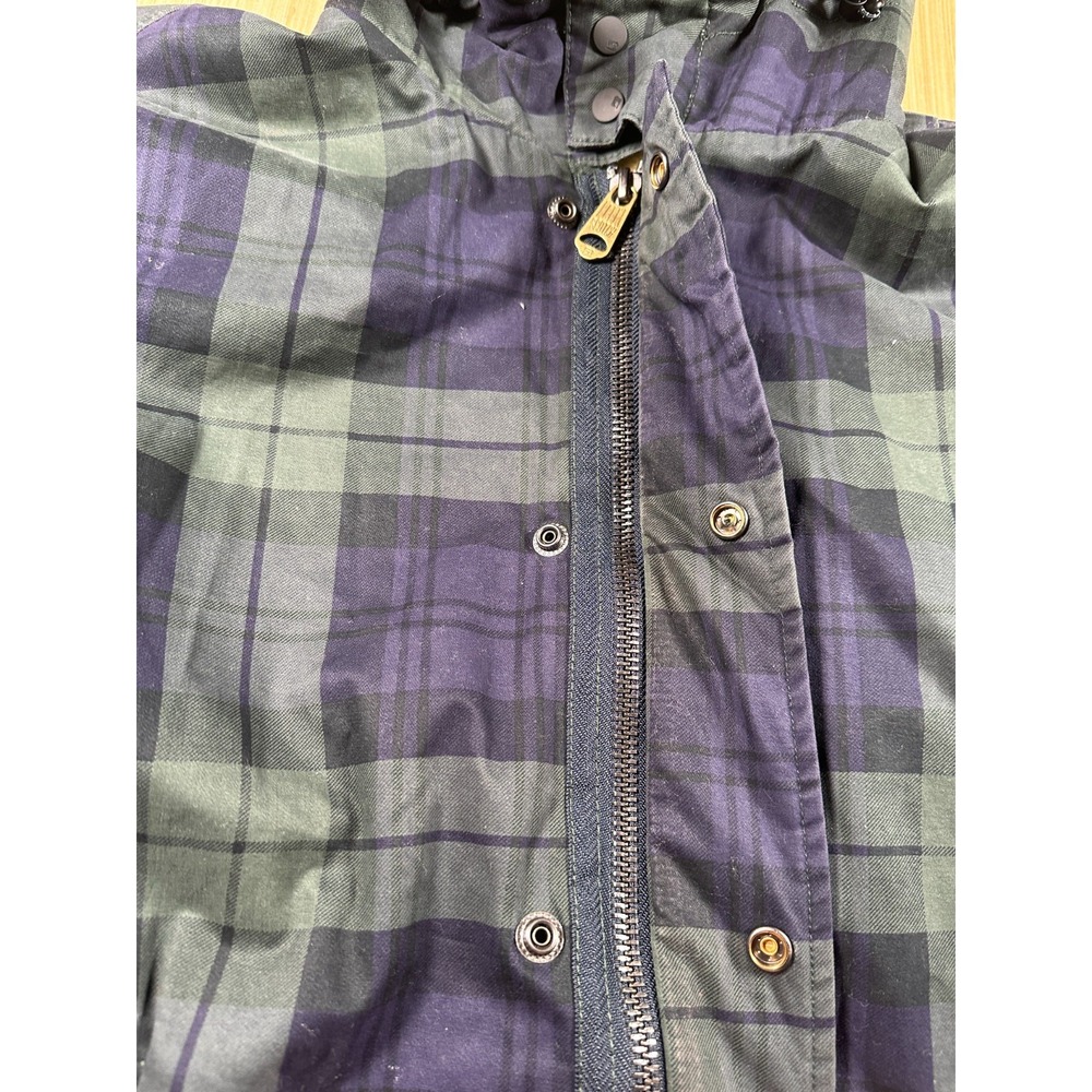 Scotch & Soda Parka Jacket Mens Large Blue Green Plaid Sherpa Lined Travel Light - Picture 7 of 16